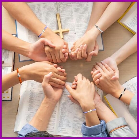 Adjustable Braided Cross Charm Bracelets with Inspirational Cards Set - Picture 8 of 8